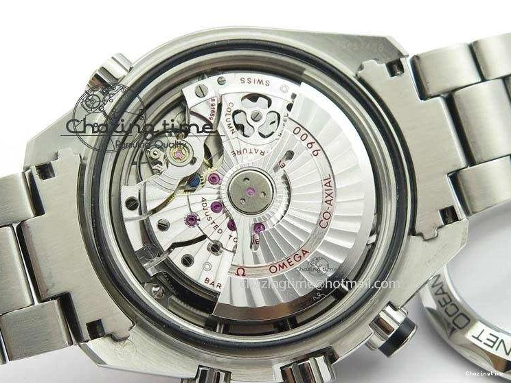 0412 Planet Ocean Master Chronometer Chrono SS OM 1:1 Best Edition Gray Dial On SS Bracelet A Reliable 8180